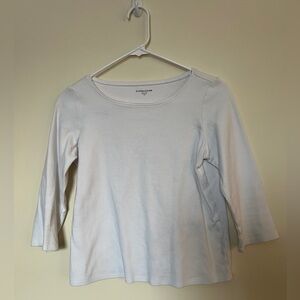 Eileen Fisher White 3/4 Sleeve Top
